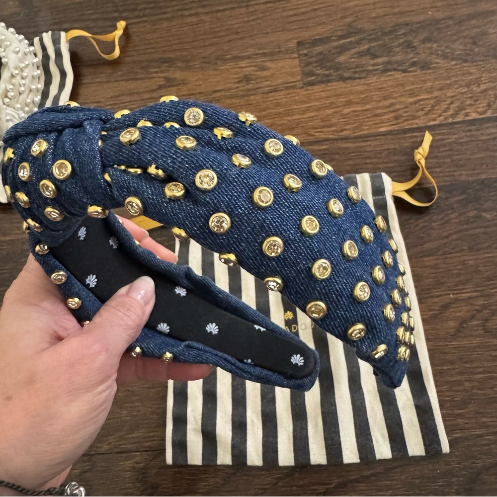 Lele Sadoughi Jean headband with dust bag